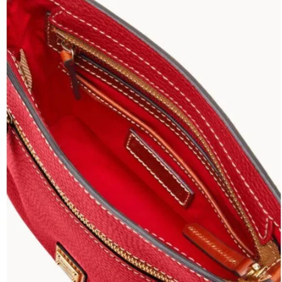 Dooney and Bourke Red Pebble Grain Small Zip Crossbody NWT - Picture 3 of 8
